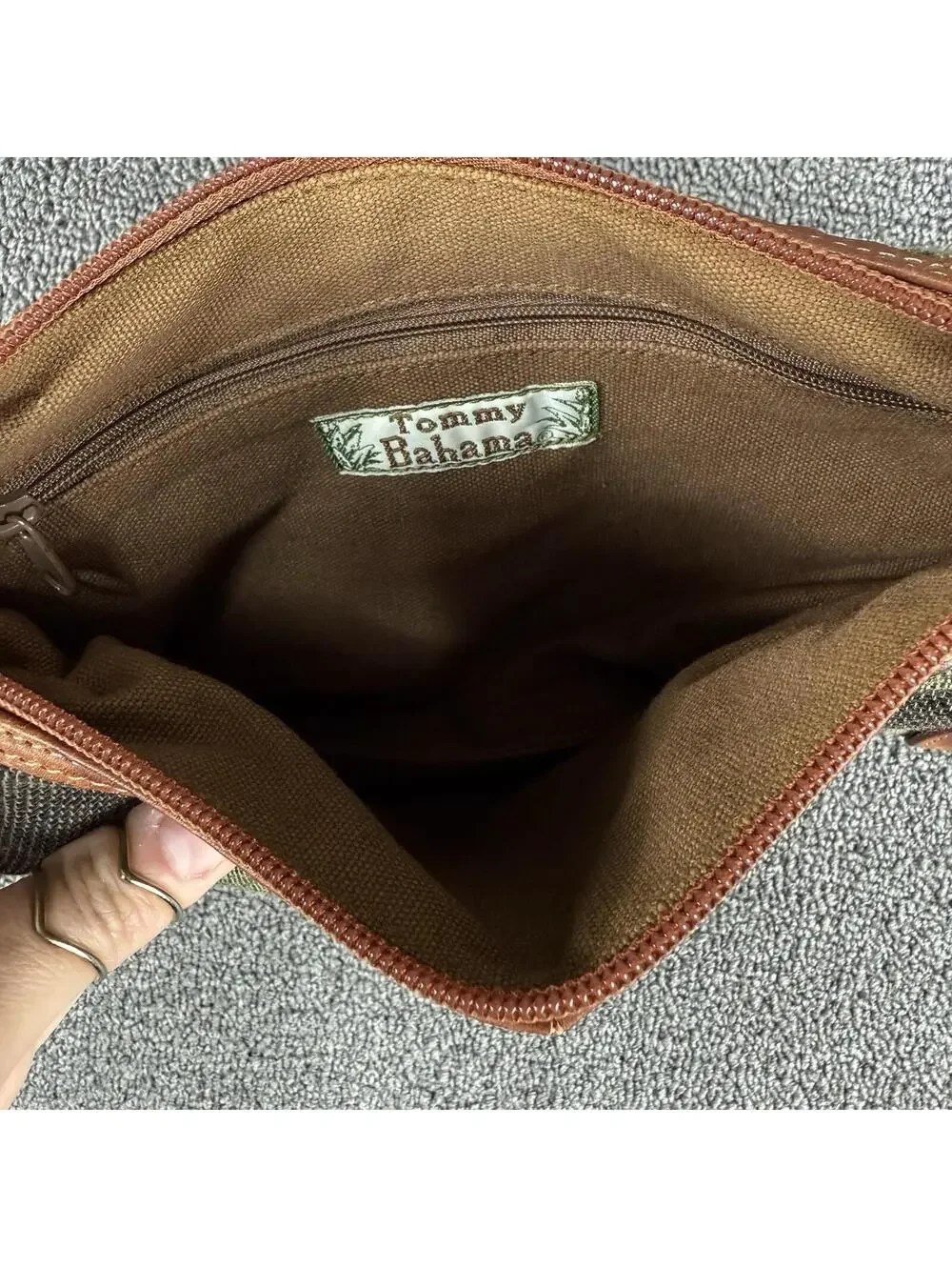 Vintage 90s Y2K Tommy Bahama Dark Floral Tapestry Baguette Bag Purse - Picture 5 of 7